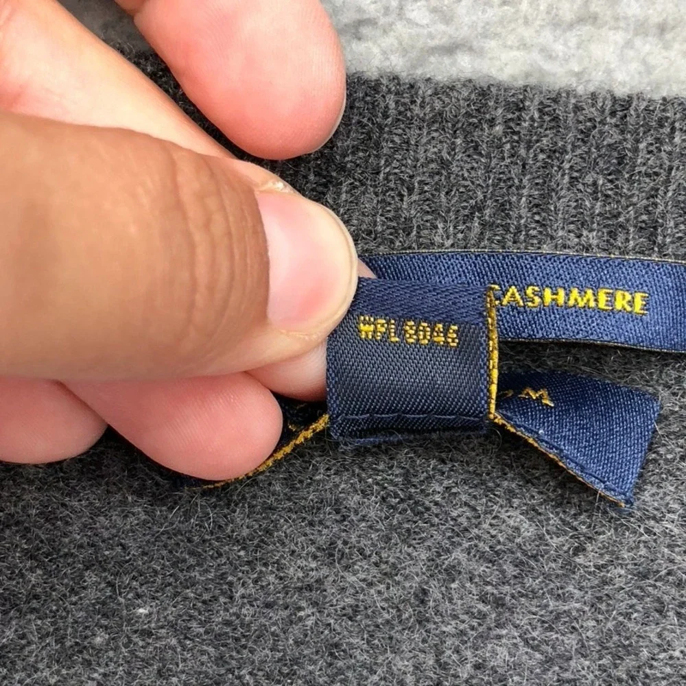 Club Room Cashmere Sweater Jumper Mens Large Pullover V Neck Preppy Academia